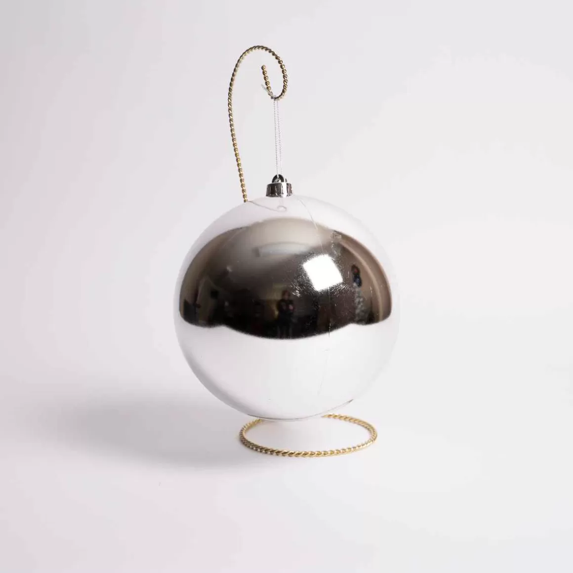 Christmas Place 200Mm Silver Shiny Ball Ornament Best Sale