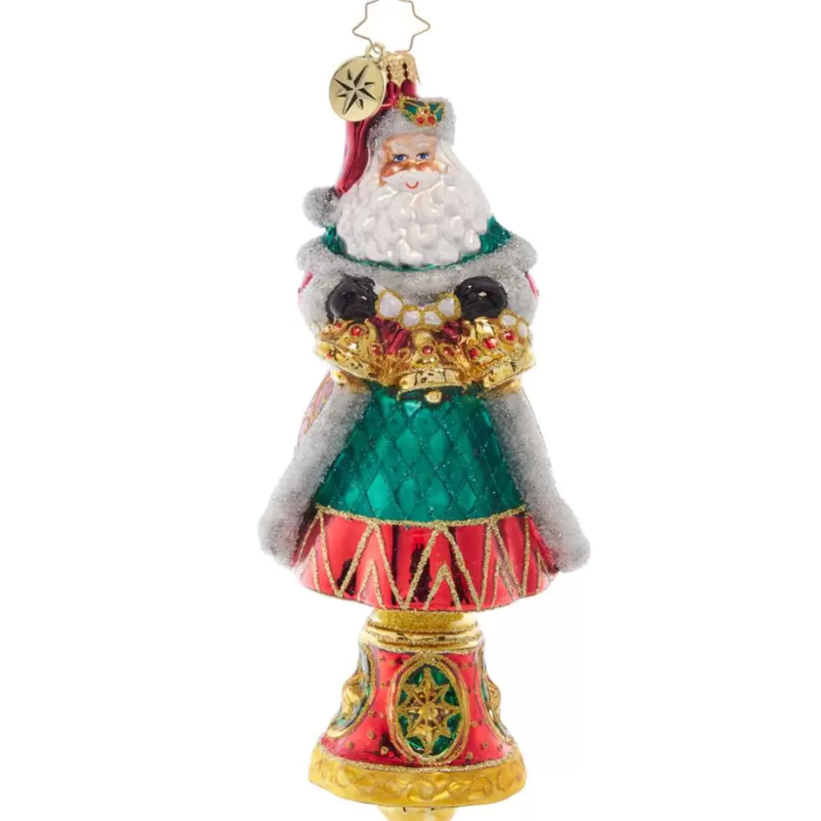 Christmas Place 2023 Bells Will Be Ringing Santa Glass Ornament Cheap