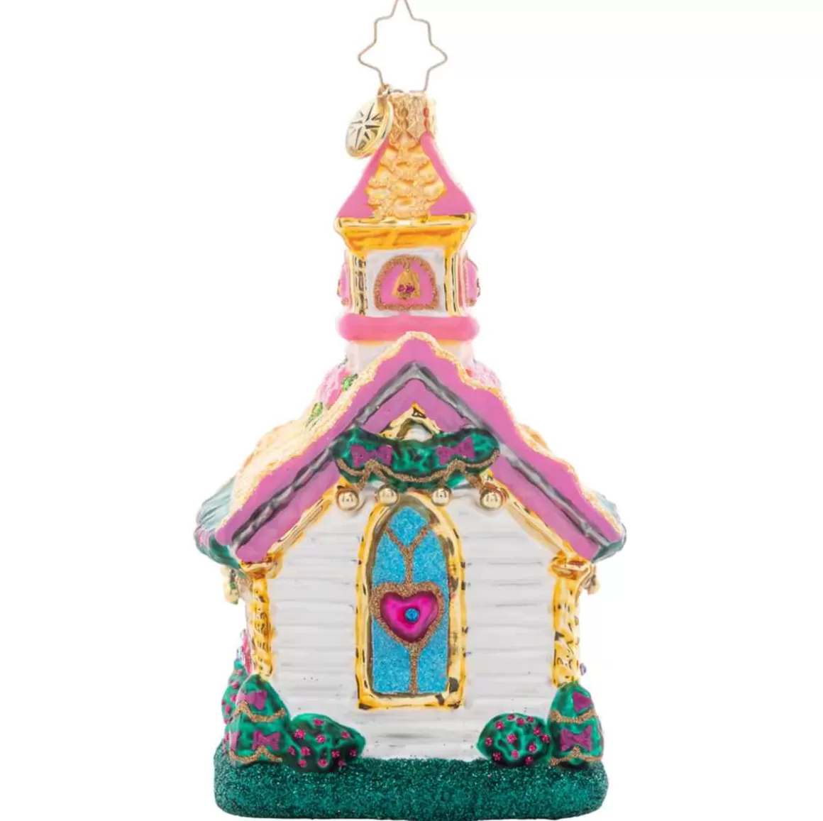 Christmas Place 2023 Charming Wedding Chapel Glass Ornament Store