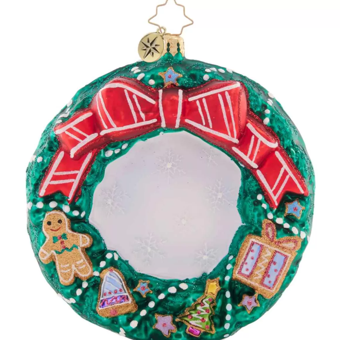 Christmas Place 2023 Cheerful Cookie Wreath Glass Ornament Discount