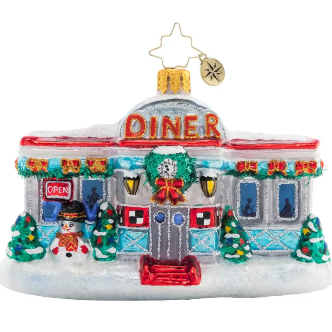 Christmas Place 2023 Christmas At The Diner Glass Ornament Flash Sale