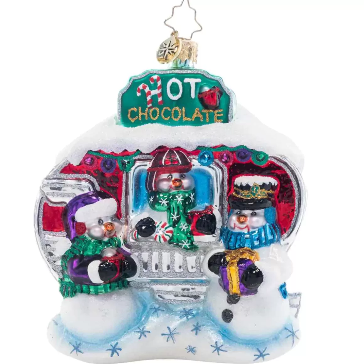 Christmas Place 2023 Cocoa In The Snow Glass Ornament New