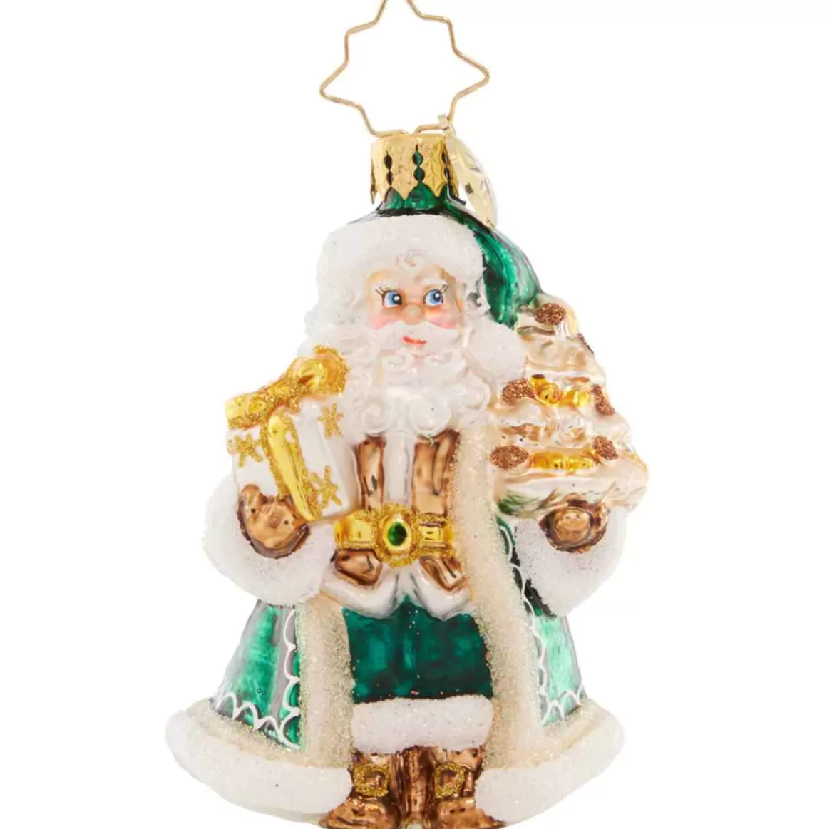 Christmas Place 2023 Emerald City Santa Glass Gem Ornament Flash Sale