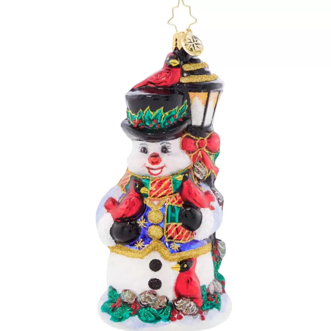 Christmas Place 2023 Feathered Friends Snowman Glass Ornament Cheap