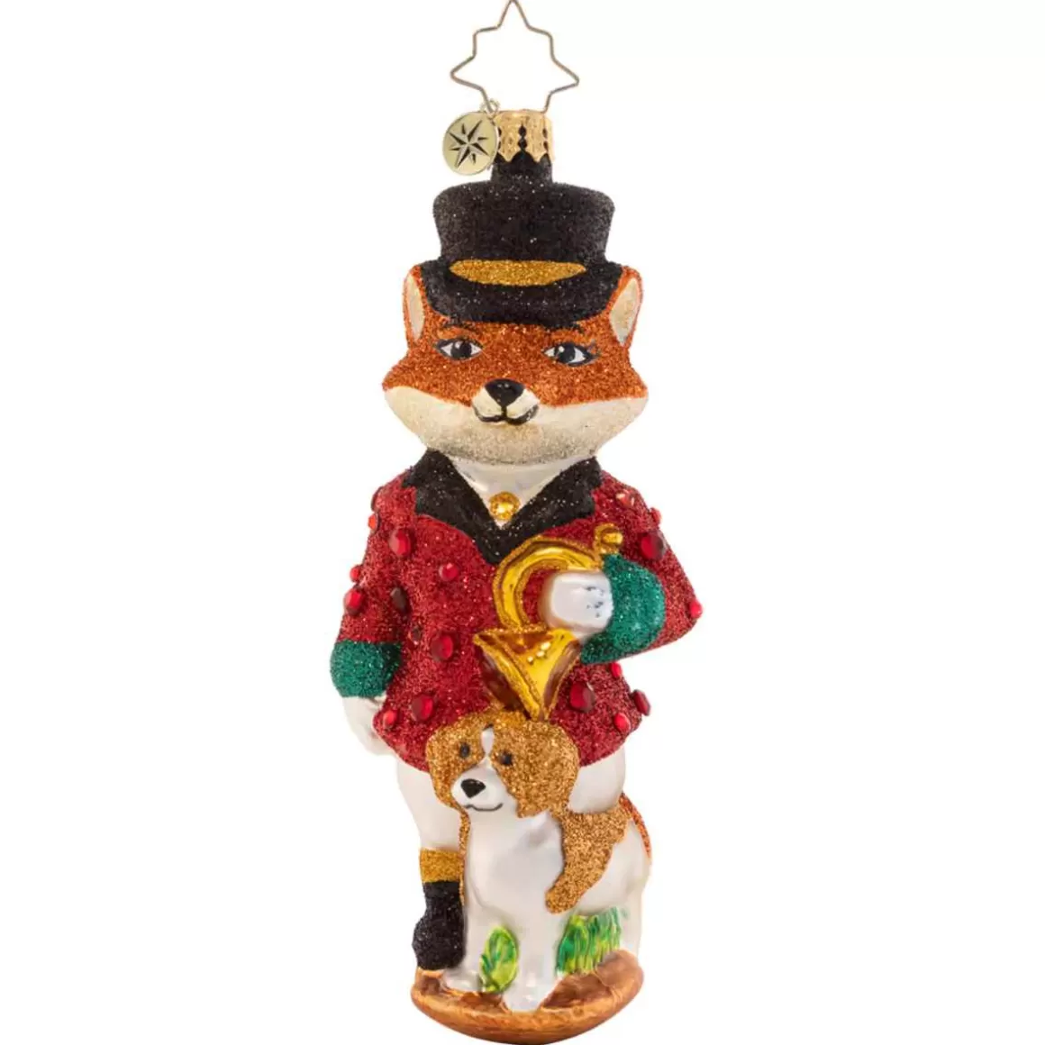 Christmas Place 2023 Festive Fox Glass Ornament Discount