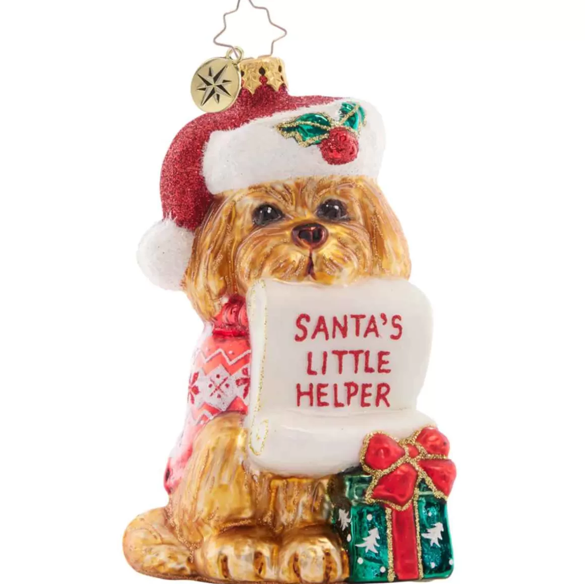 Christmas Place 2023 Festive Furry Friend Glass Ornament Shop