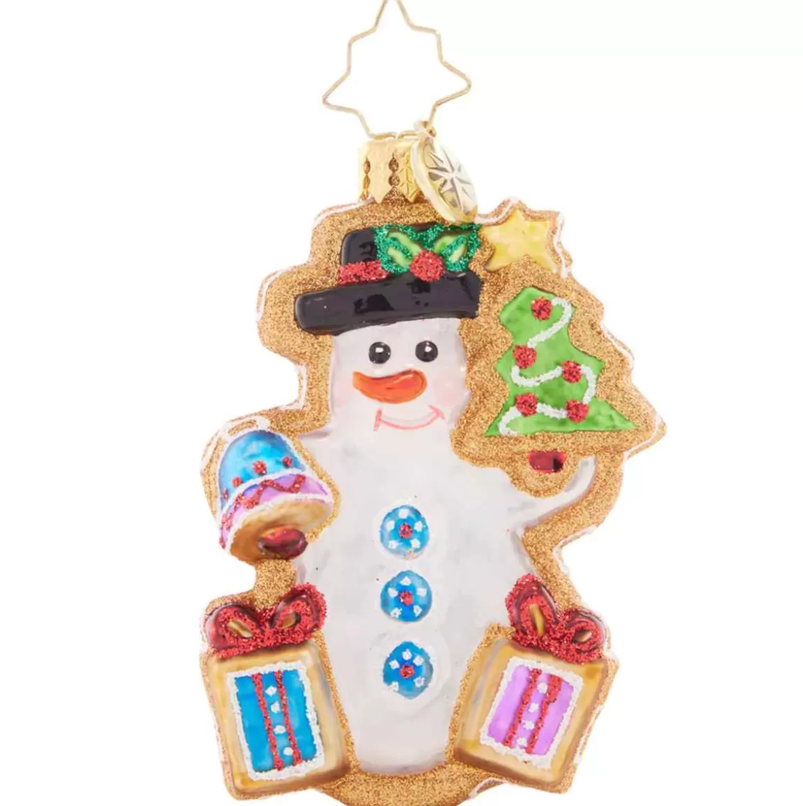 Christmas Place 2023 Gingerbread Snowman Glass Gem Ornament Fashion