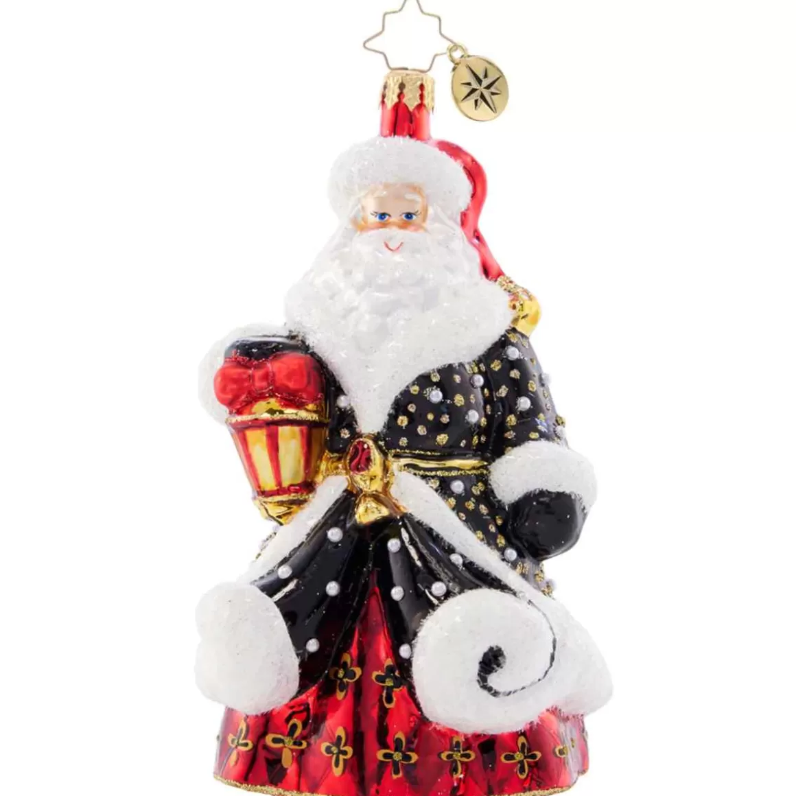 Christmas Place 2023 Golden Glow Santa Glass Ornament Online