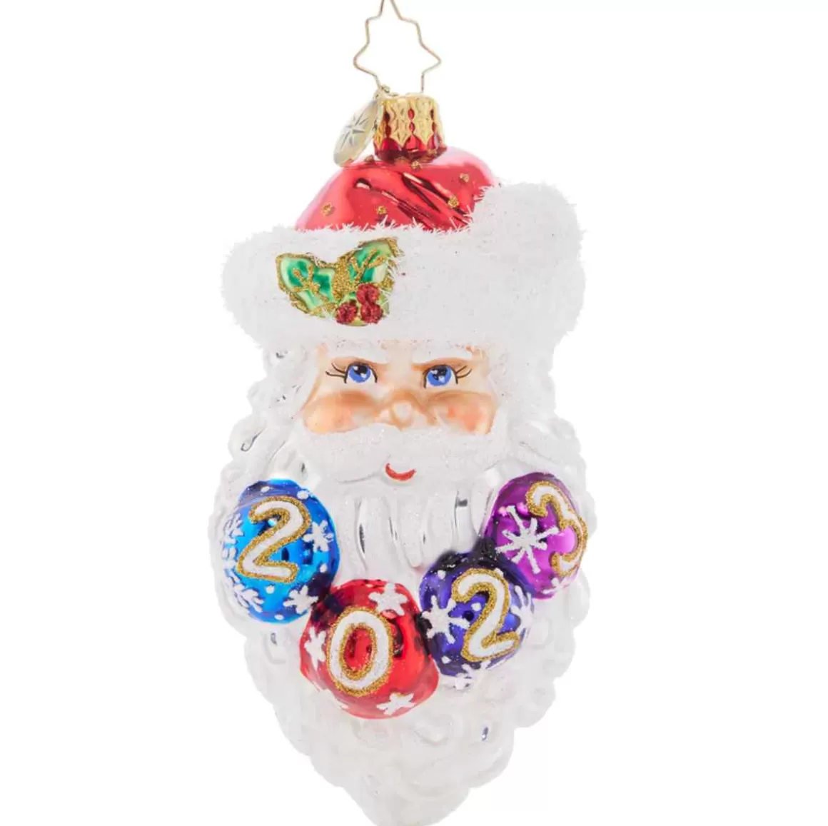 Christmas Place 2023 Ho Ho Happy Year Glass Ornament Online