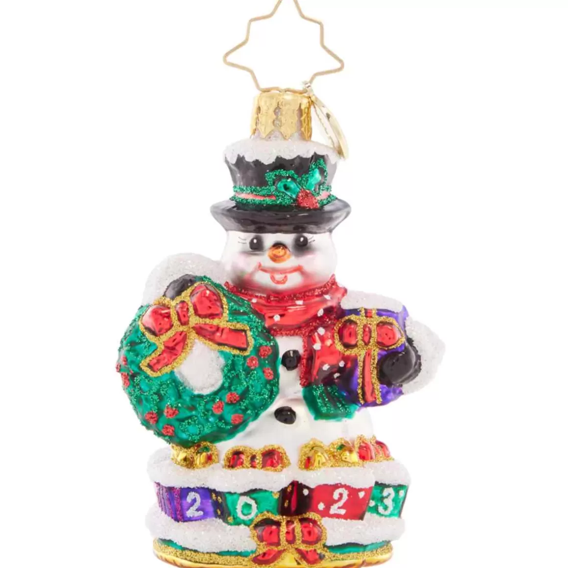 Christmas Place 2023 Holly Jolly Snowman Glass Gem Ornament Shop