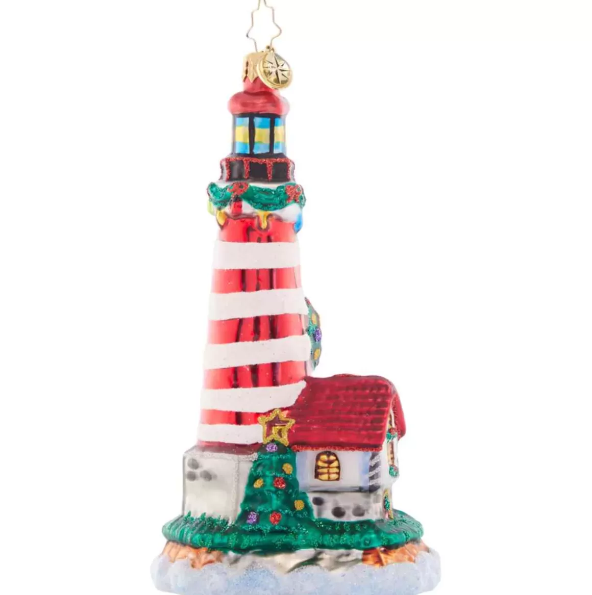 Christmas Place 2023 Light My Way Lighthouse Glass Ornament Flash Sale