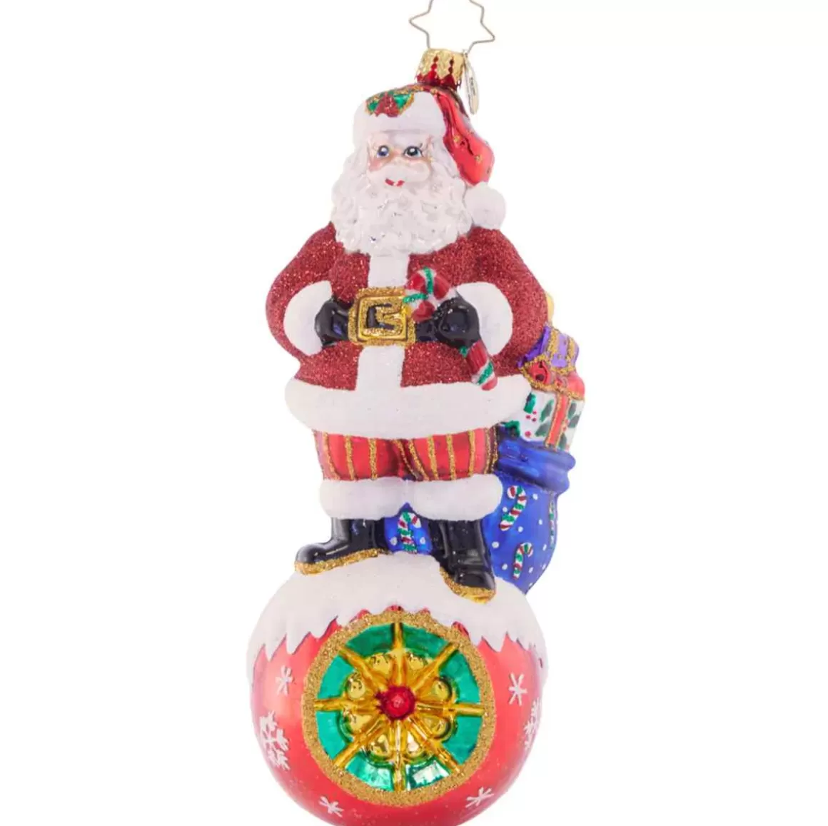 Christmas Place 2023 On Top Of It Santa Glass Ornament Hot