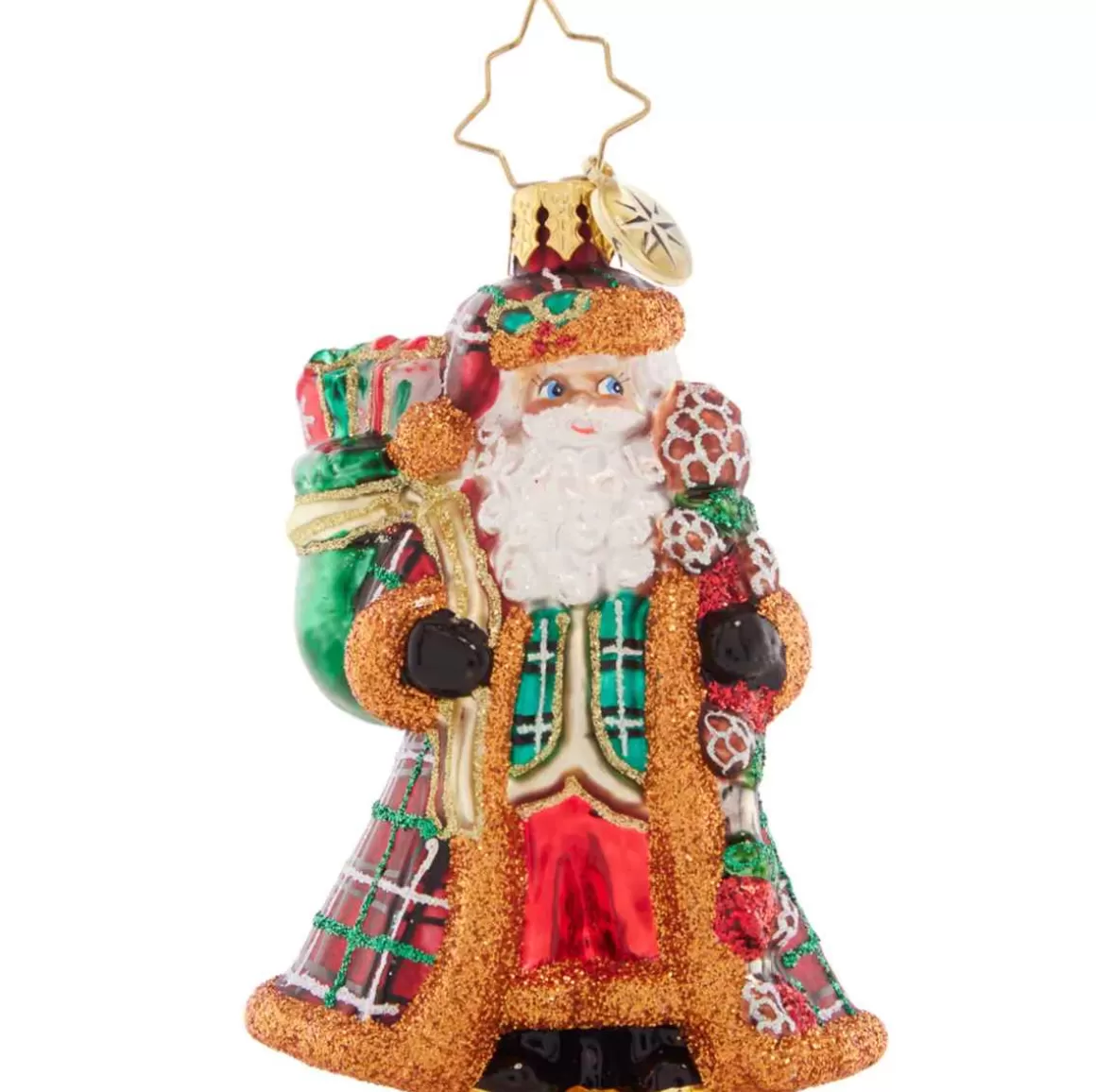 Christmas Place 2023 Perfectly Plaid Santa Glass Gem Ornament Cheap