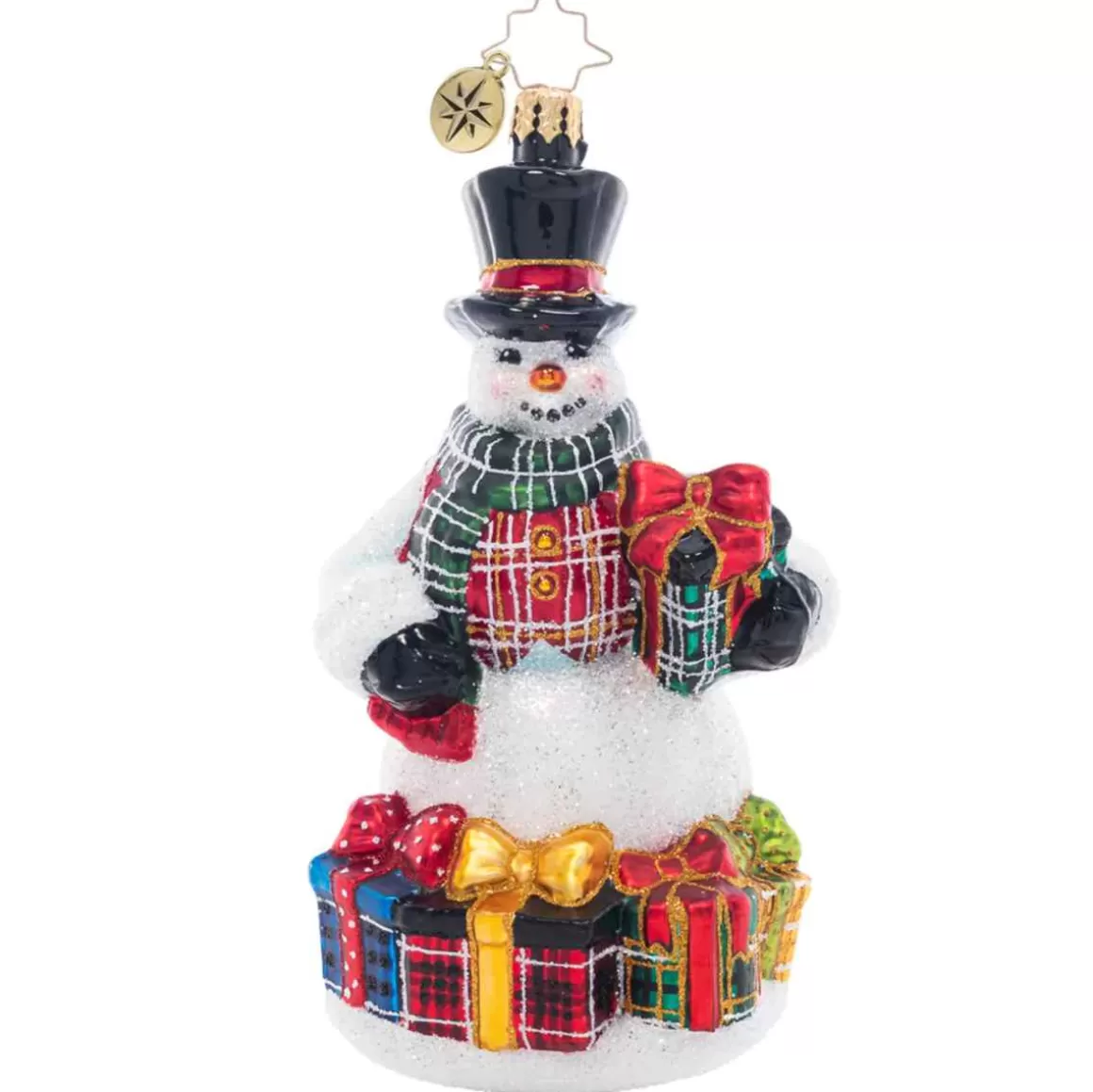 Christmas Place 2023 Plaid Perfection Glass Ornament Fashion