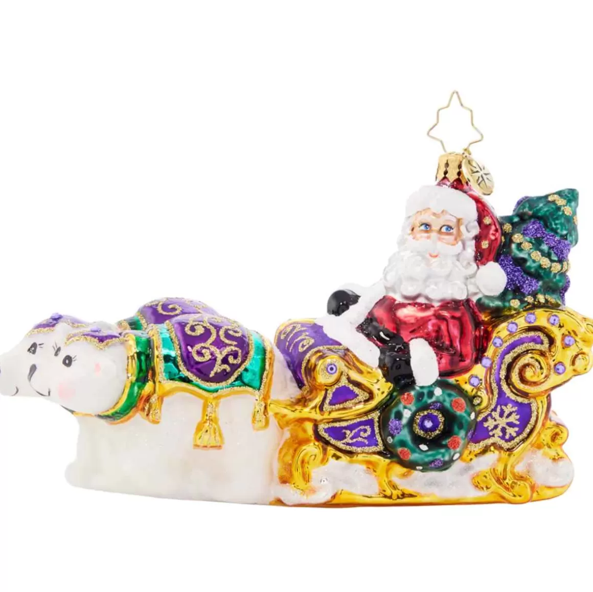 Christmas Place 2023 Polar Pals Sleighride Glass Ornament Shop