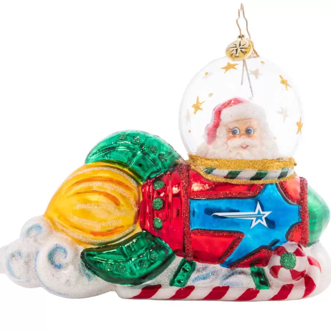 Christmas Place 2023 Santa Goes To Space Glass Ornament Sale