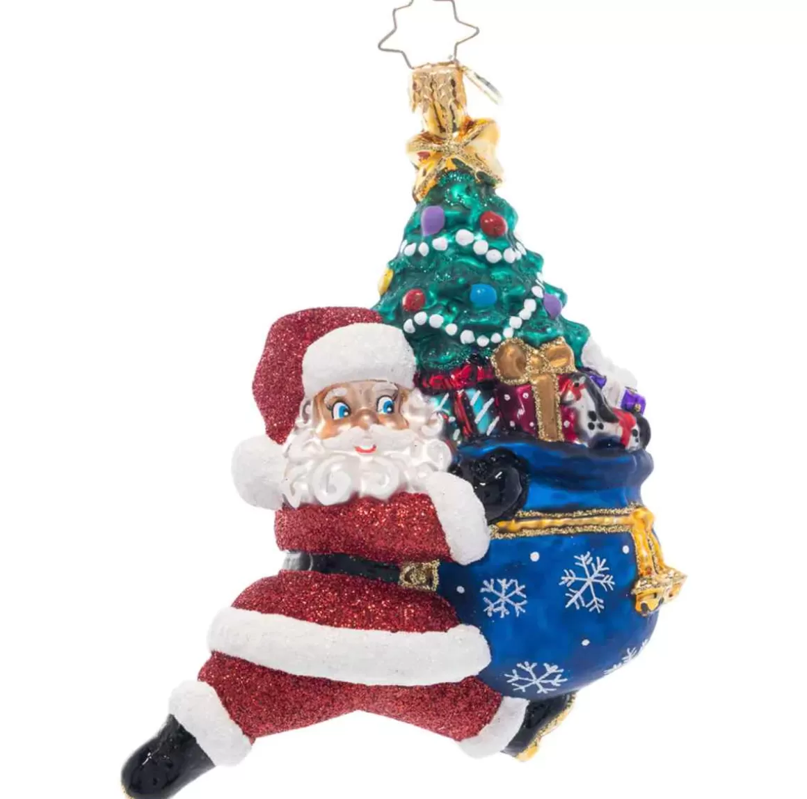 Christmas Place 2023 Santa Sprint Glass Ornament Clearance