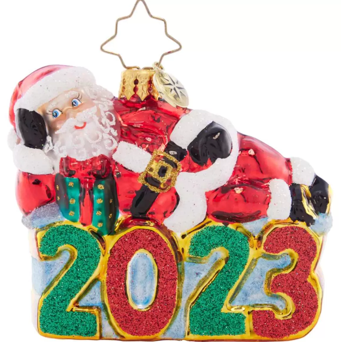 Christmas Place 2023 Shining Bright Santa Glass Gem Ornament Store