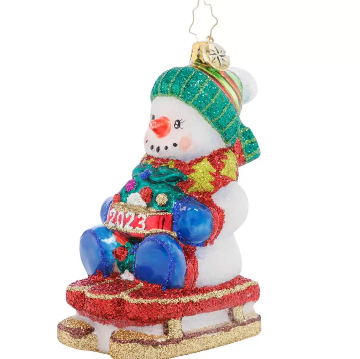 Christmas Place 2023 Sliding Through The Year Glass Ornament Best