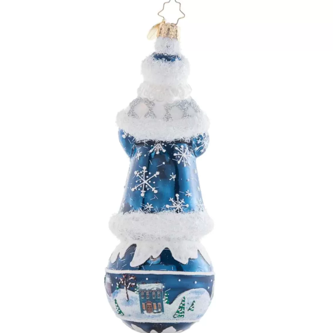 Christmas Place 2023 Snowy Serenity Santa Glass Ornament Outlet