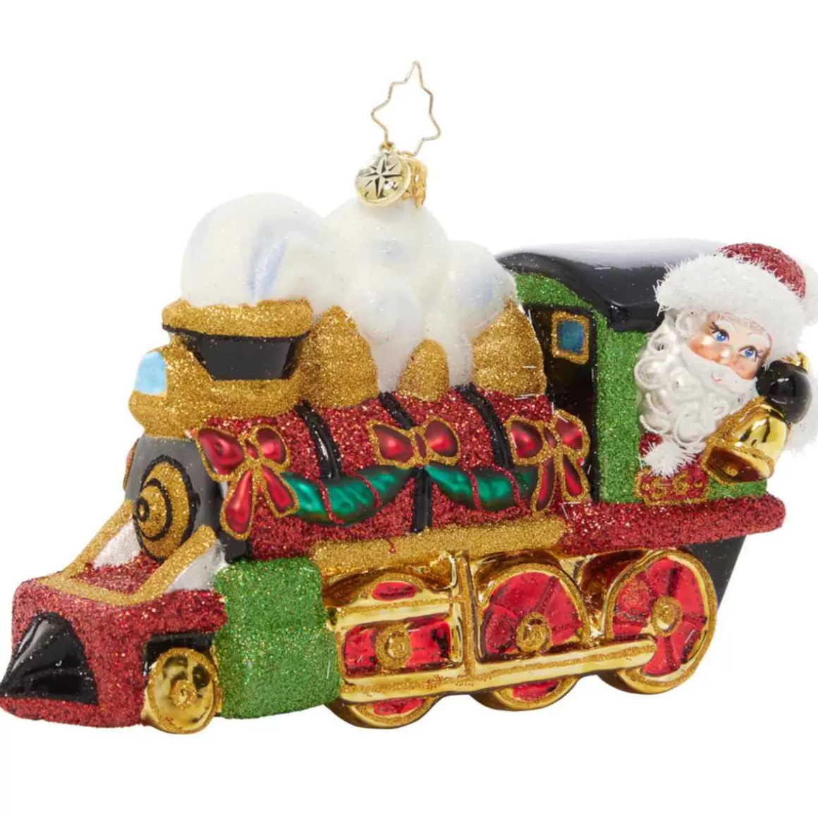 Christmas Place 2023 Steaming Toward Christmas Glass Ornament Flash Sale