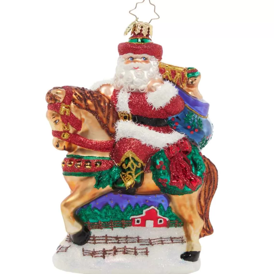 Christmas Place 2023 Wild West Santa Glass Ornament Hot