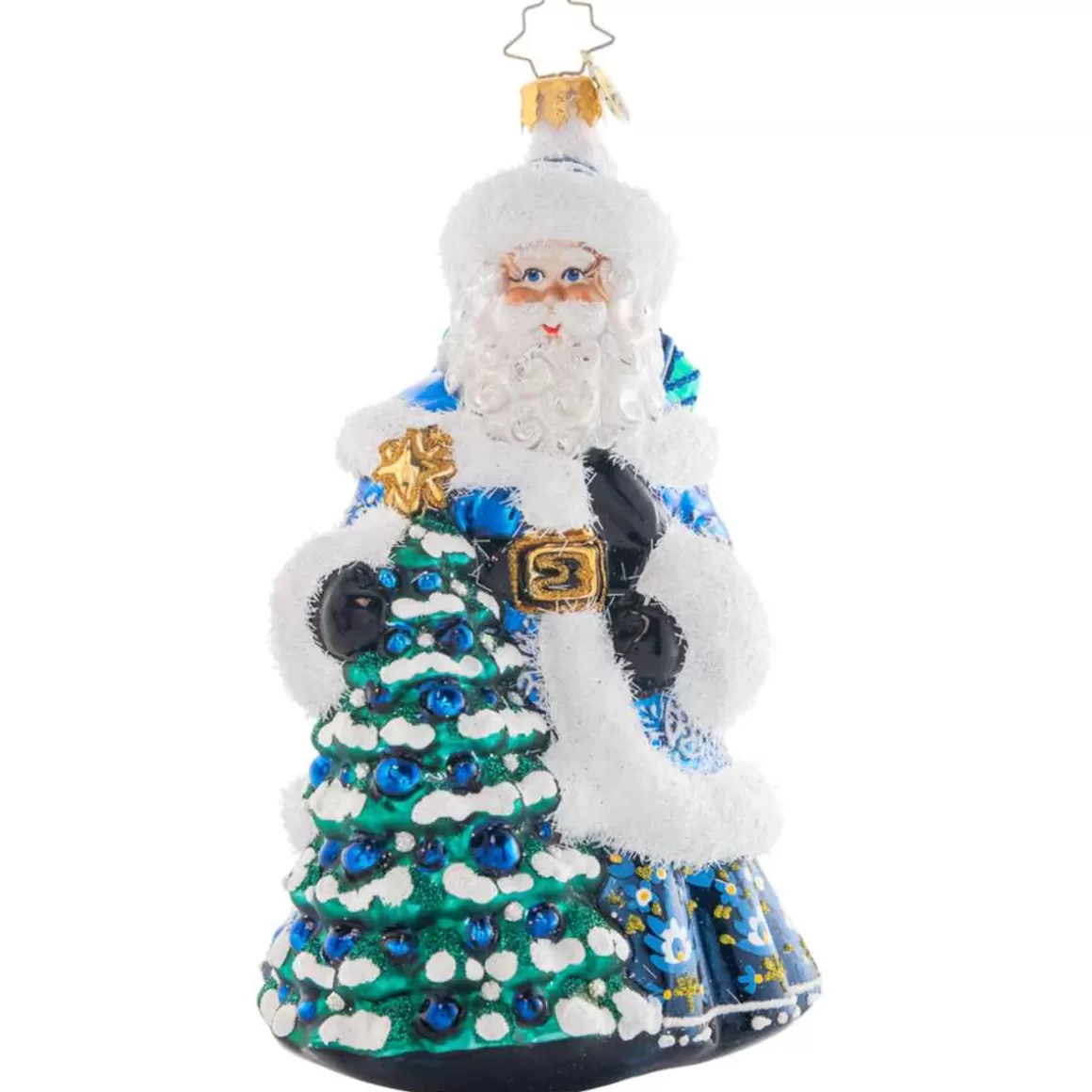 Christmas Place 2023 Winter Hues Santa Glass Ornament Cheap