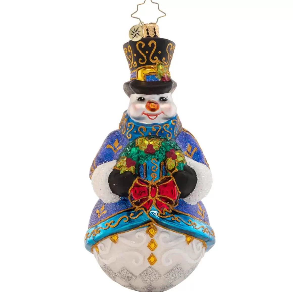 Christmas Place 2023 Winters Frost Snowman Glass Ornament Shop