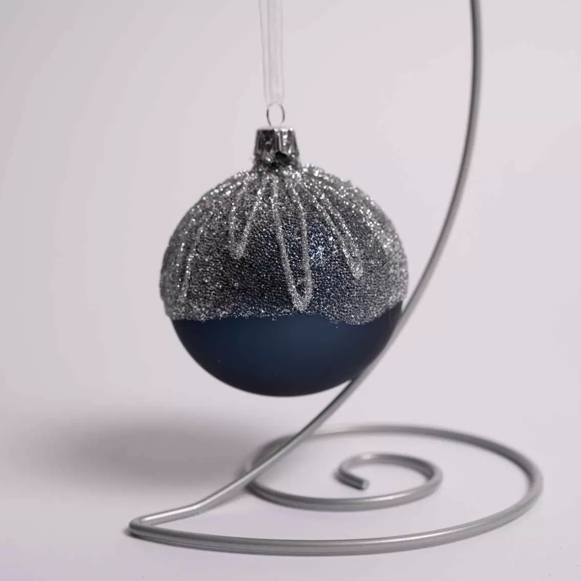 Christmas Place 3 Inch Dark Blue Glass Ball With Gold Dripping Best Sale