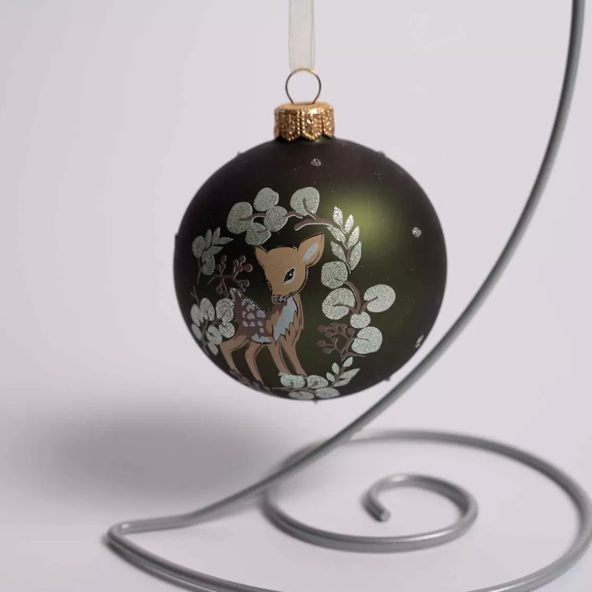 Christmas Place 3 Inch Dark Green Deer Ball Discount