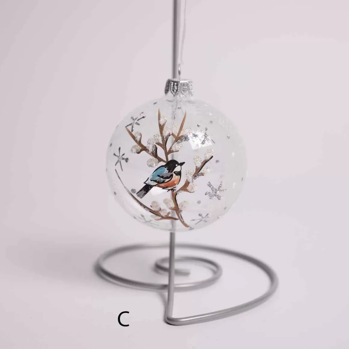 Christmas Place 3 Inch Glass Bird On Branch Ball Shop