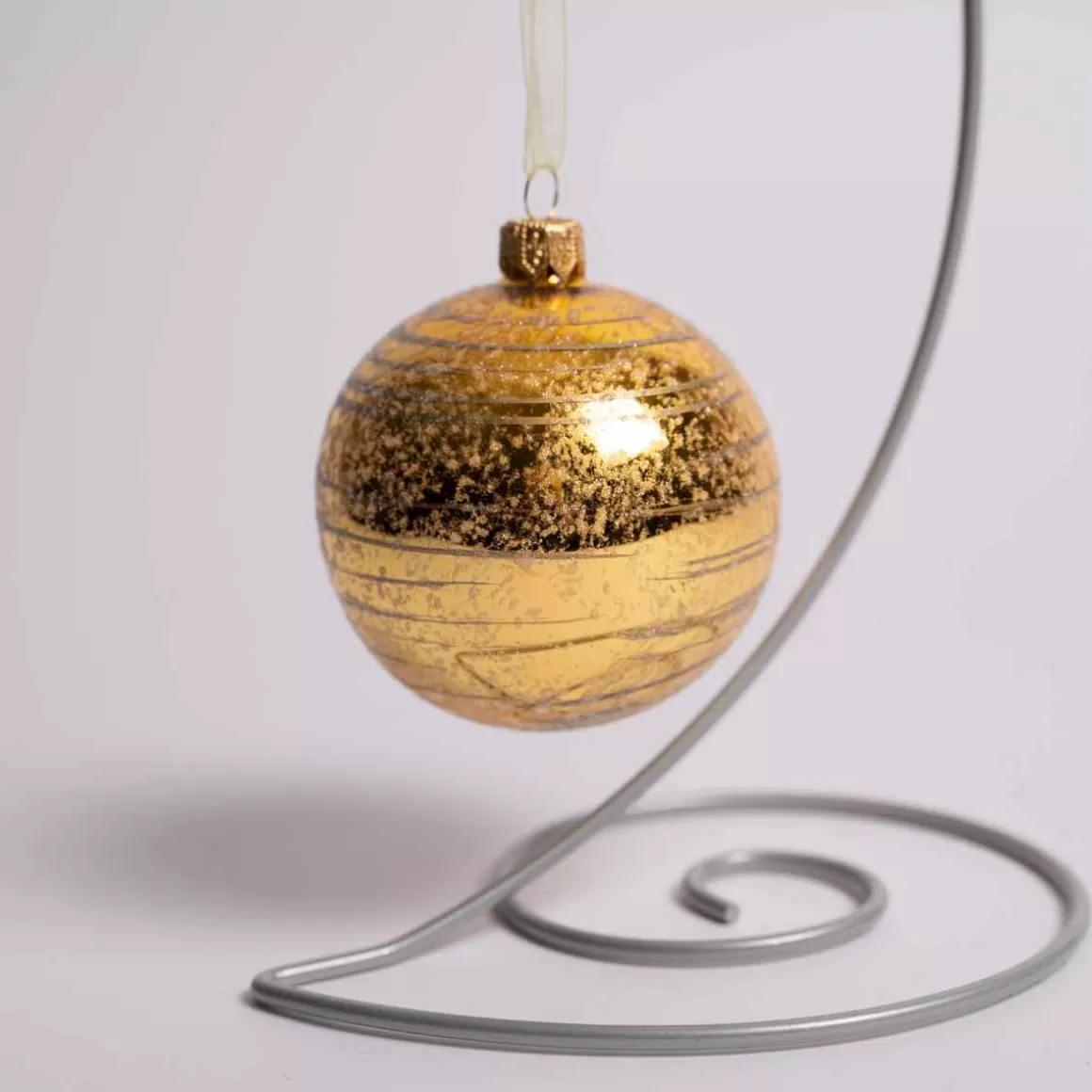 Christmas Place 3 Inch Gold Striped Ball Best Sale