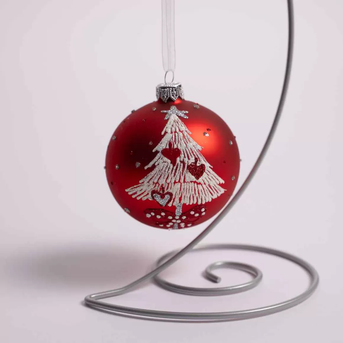 Christmas Place 3 Inch Red Glass Ball With Tree Fashion