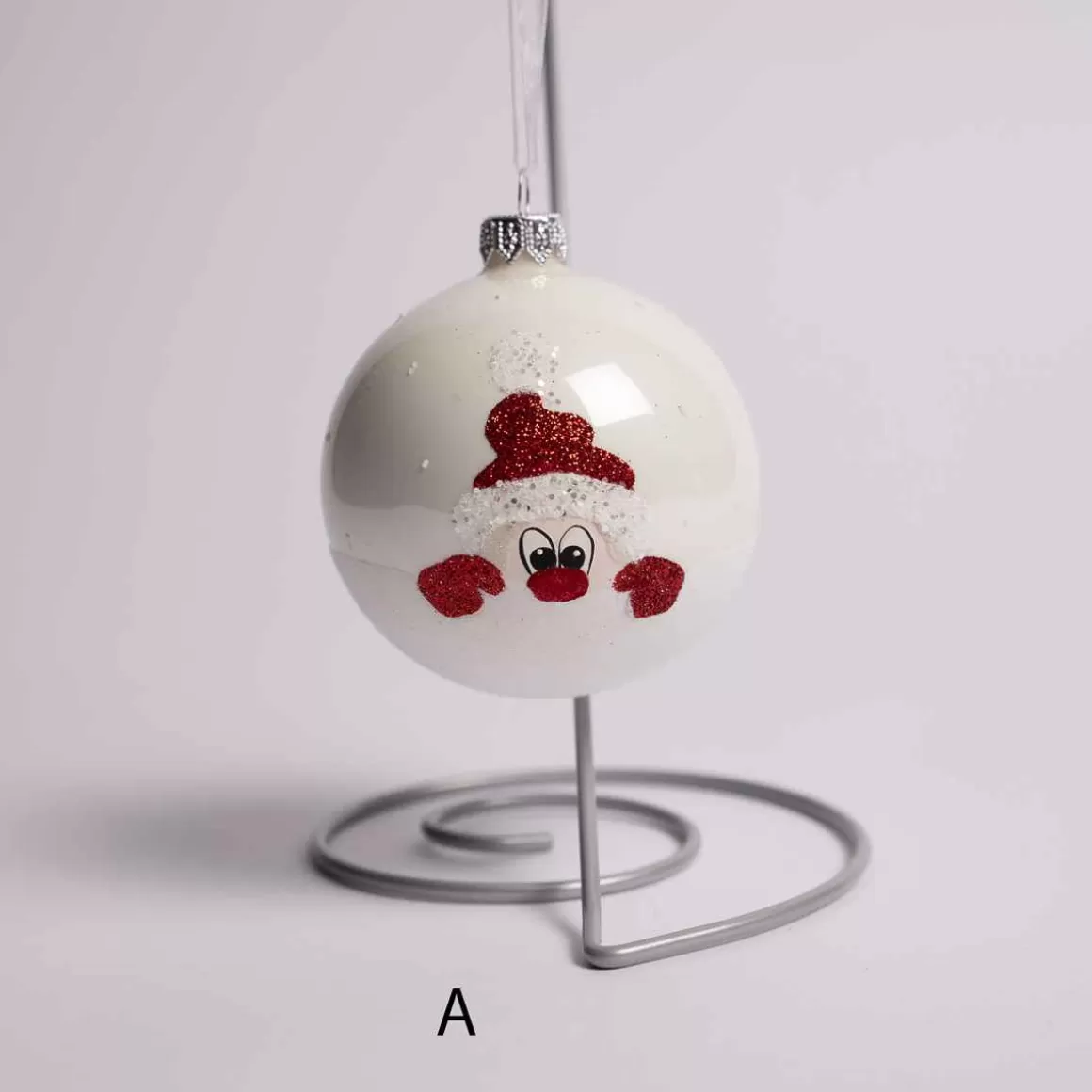 Christmas Place 3 Inch White Glass Reindeer Or Santa Ball Best Sale