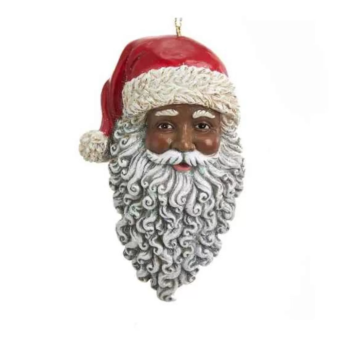 Christmas Place 4" African American Santa Face Ornament Hot