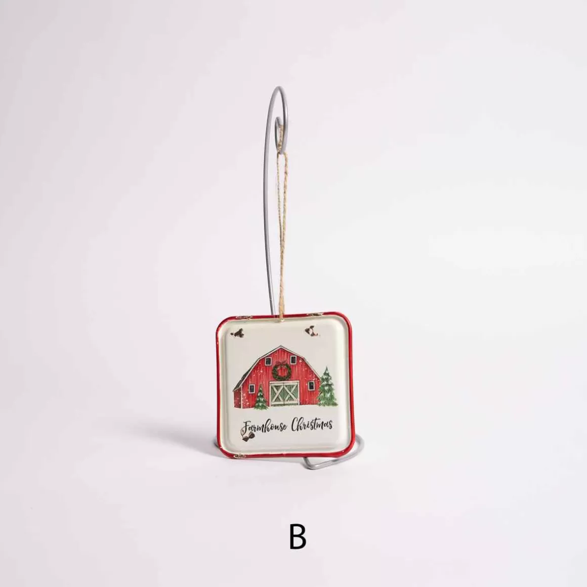 Christmas Place 4 Inch Farm Enamel Ornament New