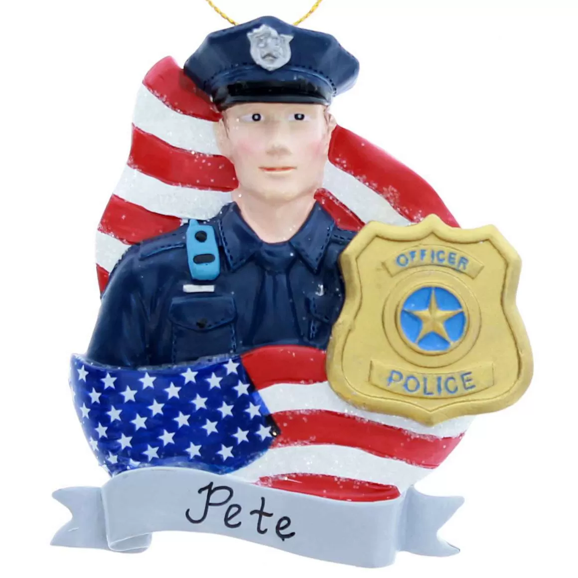 Christmas Place 4In Policeman With Flag Badge Clearance