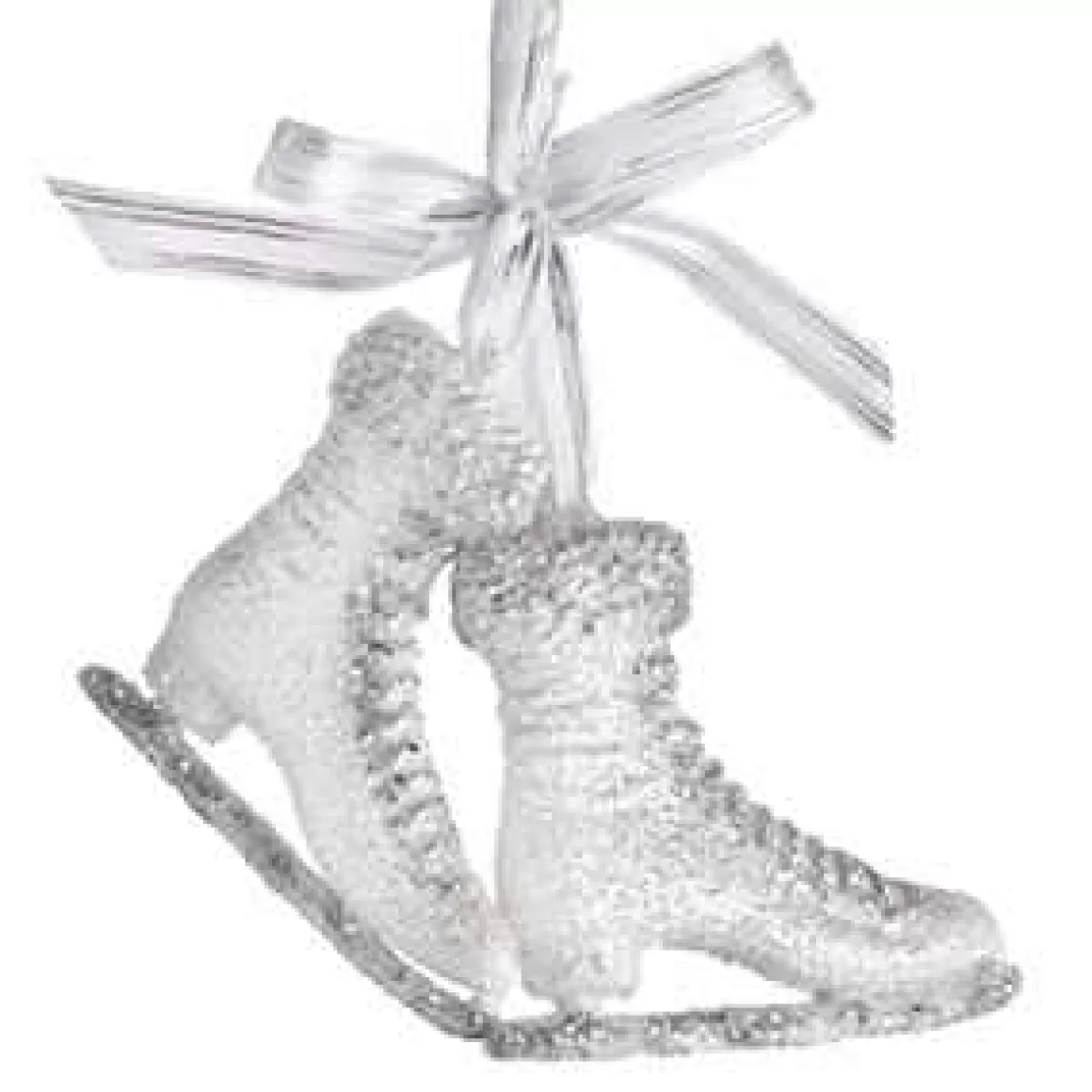 Christmas Place 4In White Glitter Skates Cheap