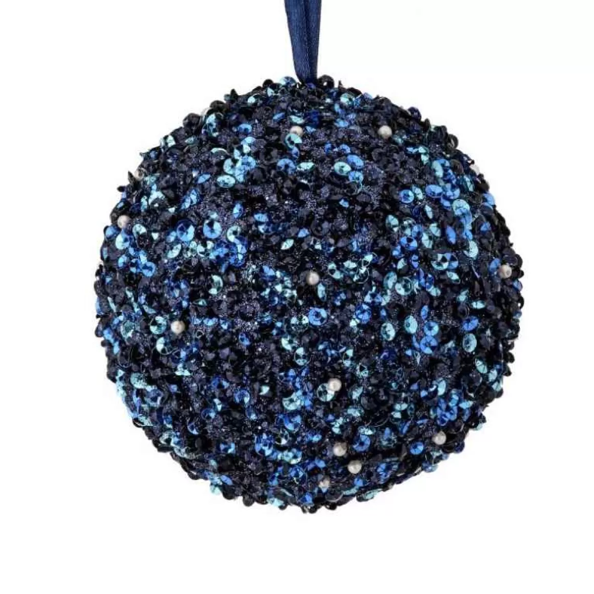 Christmas Place 5In Midnight Blue Sequin Ball Cheap