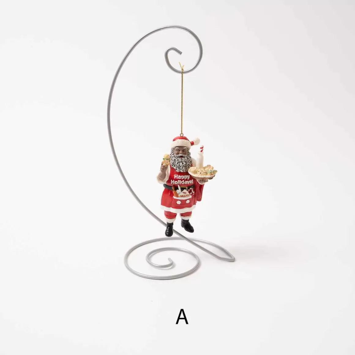 Christmas Place African American Chef Santa Ornament Hot