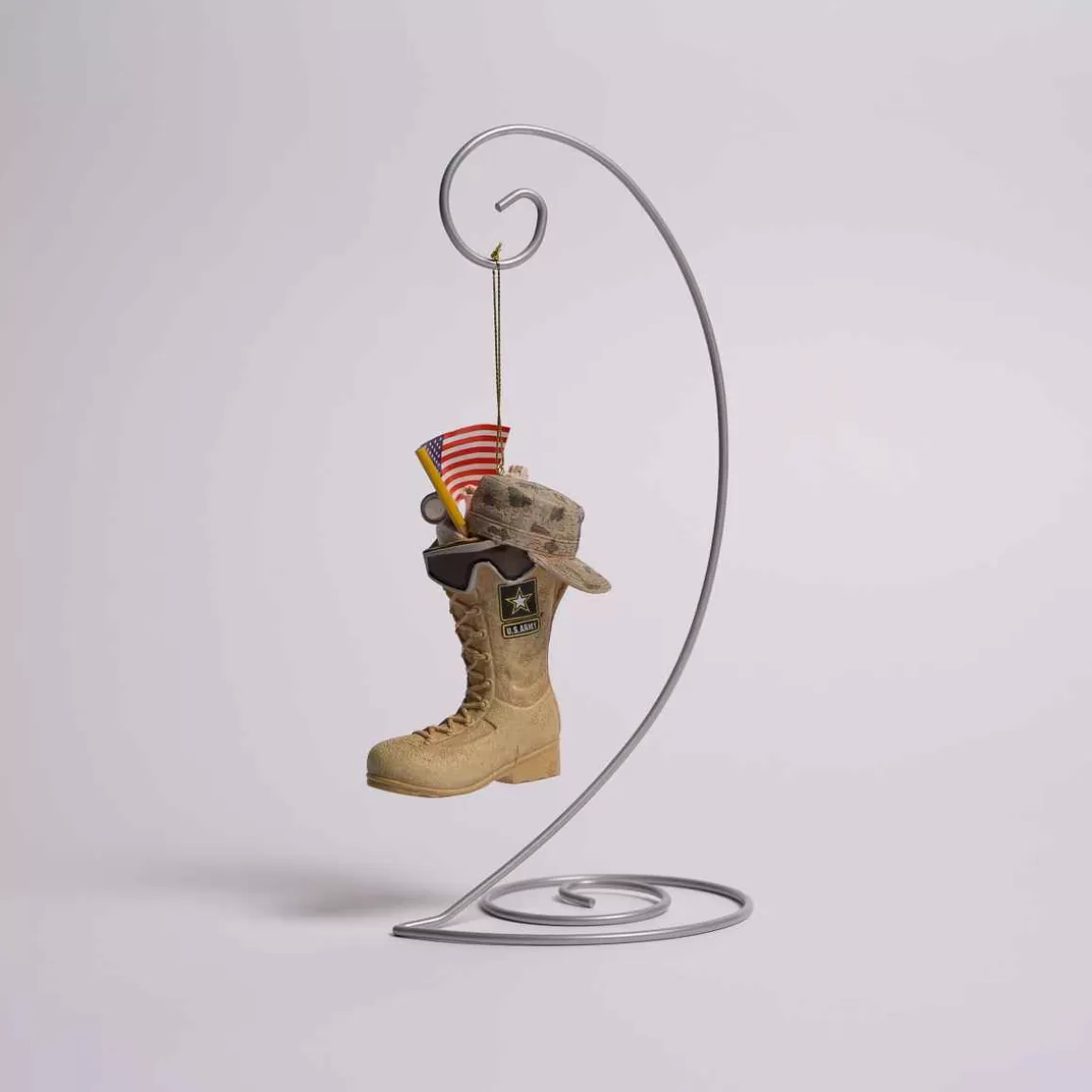 Christmas Place Army Boot With Us Flag Ornament Hot