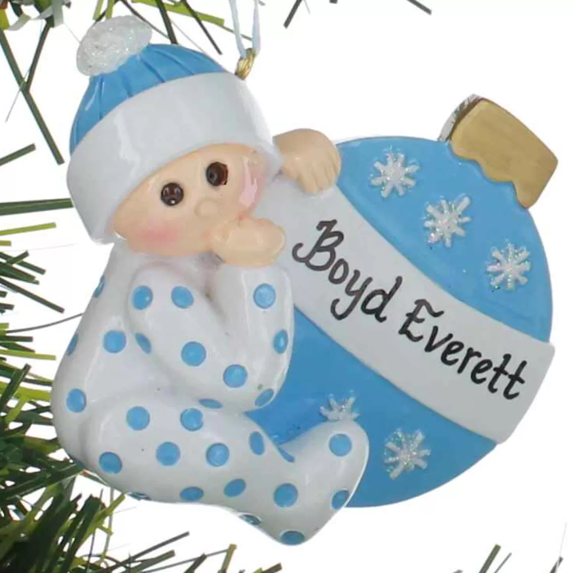 Christmas Place Baby Boy Ornament Hot