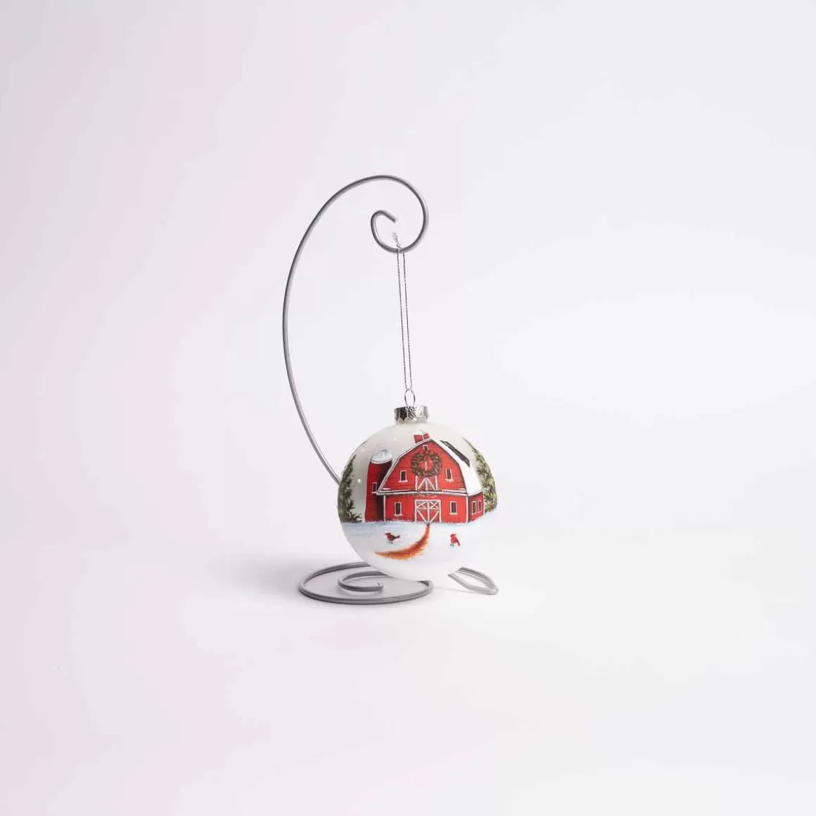 Christmas Place Barn Glass Ball Ornament Flash Sale