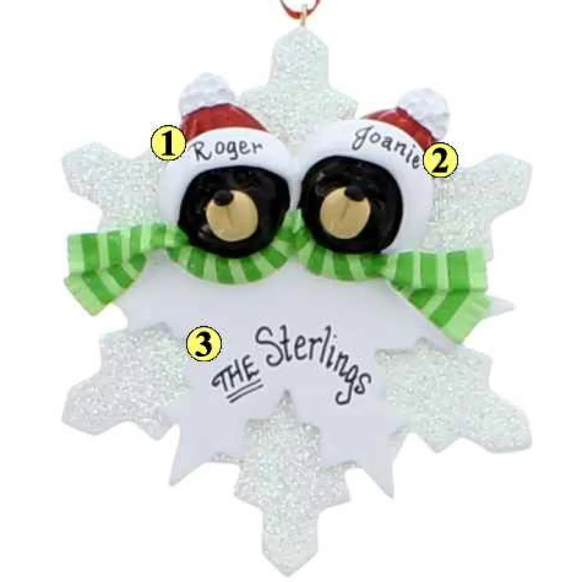 Christmas Place Bear On Snowflake Family Of 2 Fashion