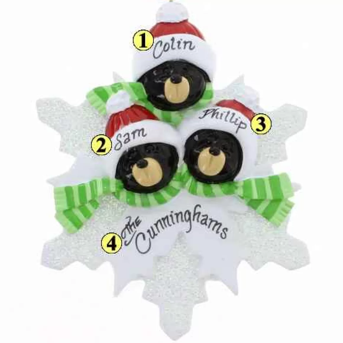 Christmas Place Bear On Snowflake Family Of 3 Cheap