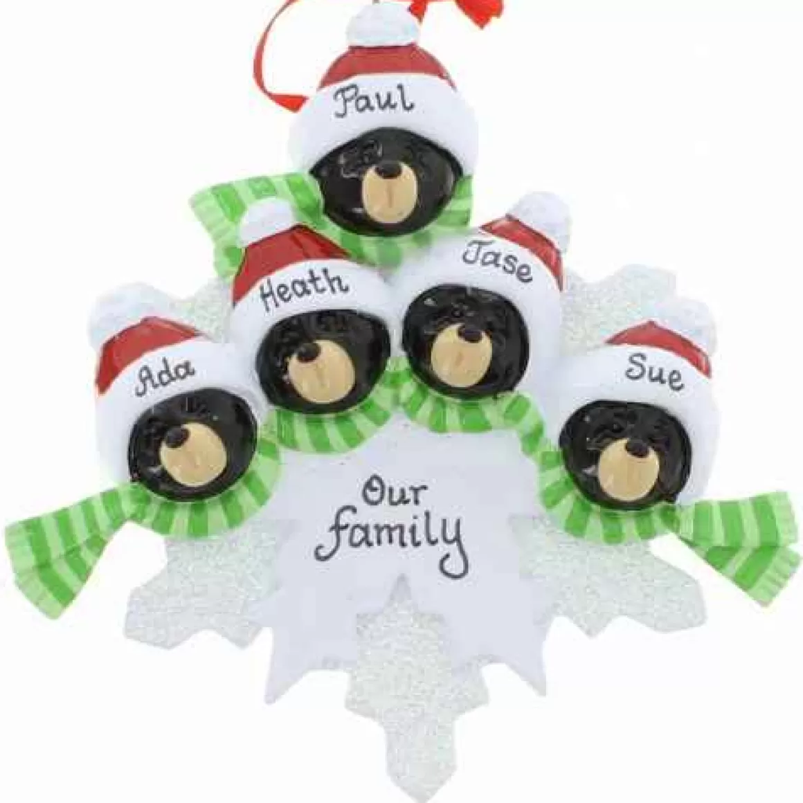 Christmas Place Bear On Snowflake Family Of 5 Shop