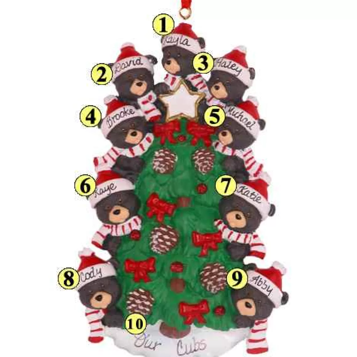 Christmas Place Bear Tree Family Of 9 Flash Sale