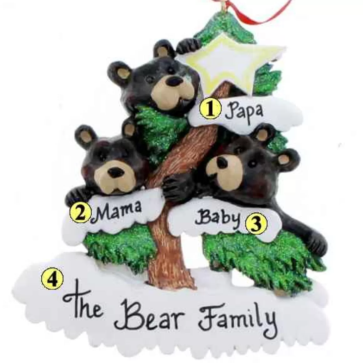 Christmas Place Bears On Tree Family Of 3 Clearance