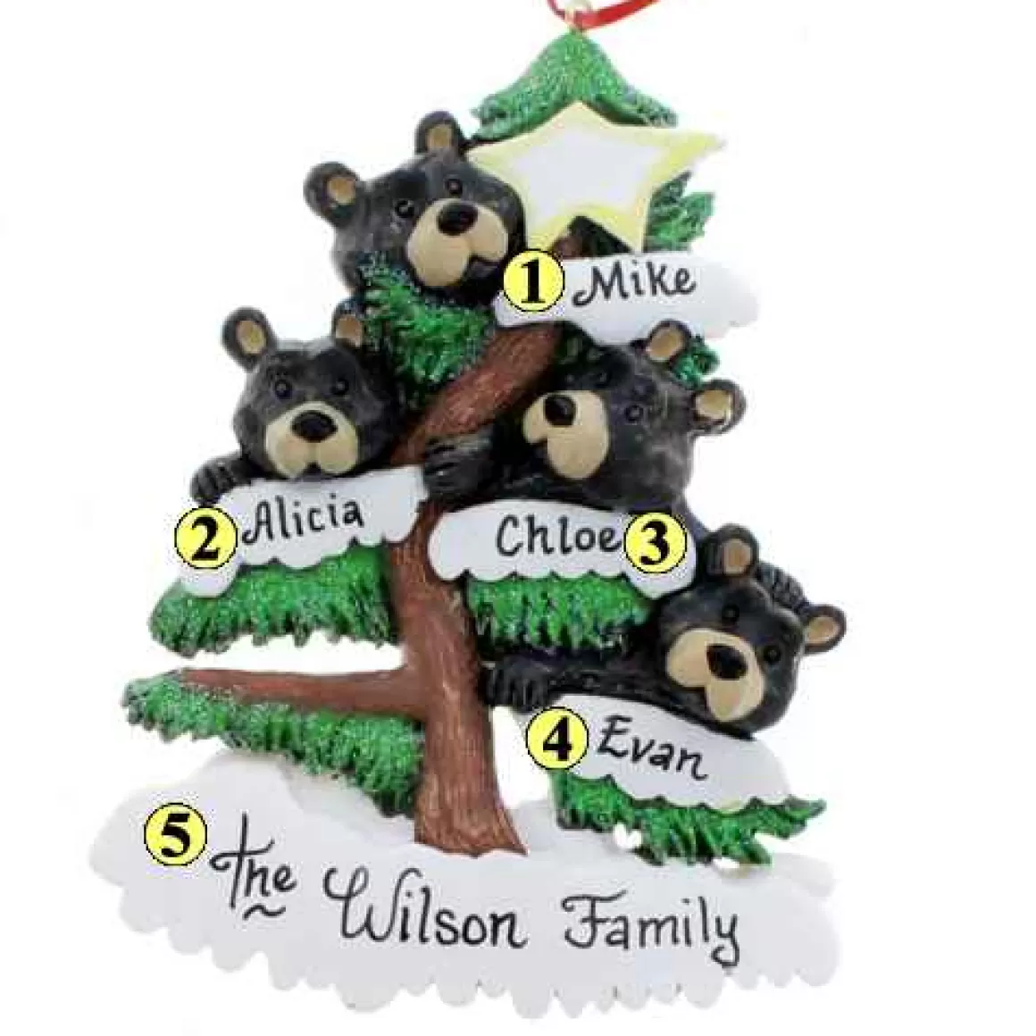 Christmas Place Bears On Tree Family Of 4 Store