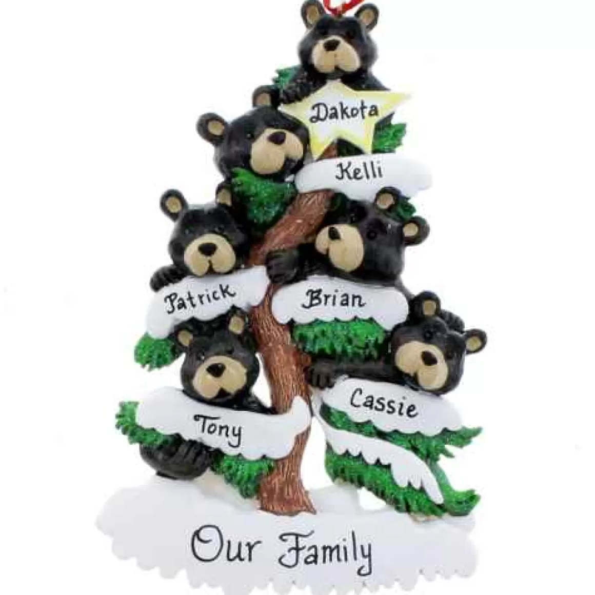 Christmas Place Bears On Tree Family Of 6 Cheap